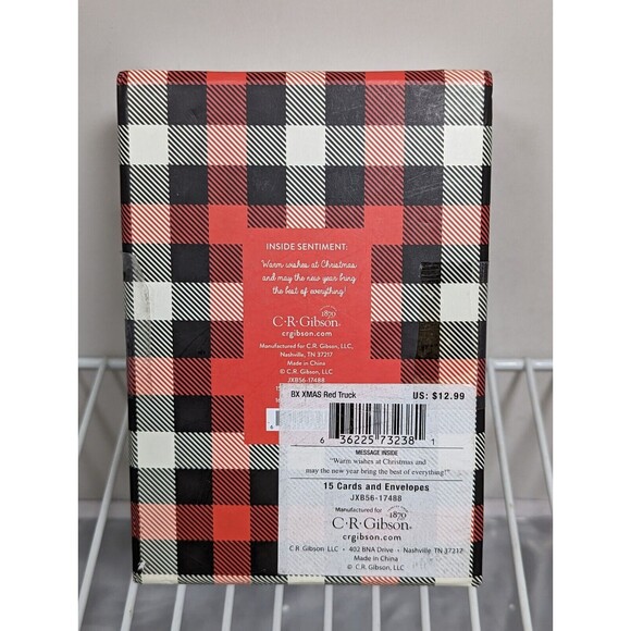 Classic Red Truck Christmas Cards - 12 Holiday Cards & 11 Envelopes -C R Gibson - Picture 9 of 9